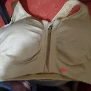 SHEFIT Zipper Front Sports Bra - Light Tan